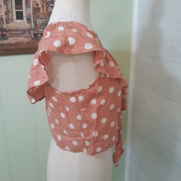 Jolt polka dot ruffle crop top small *C7 - Picture 2 of 6